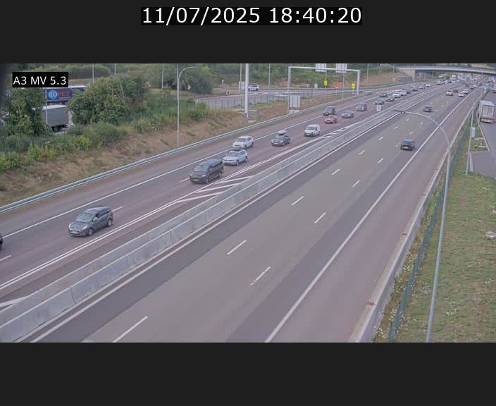 Webcam à l'Aire de Berchem au Luxembourg sur l'A3. Vue orientée vers la France