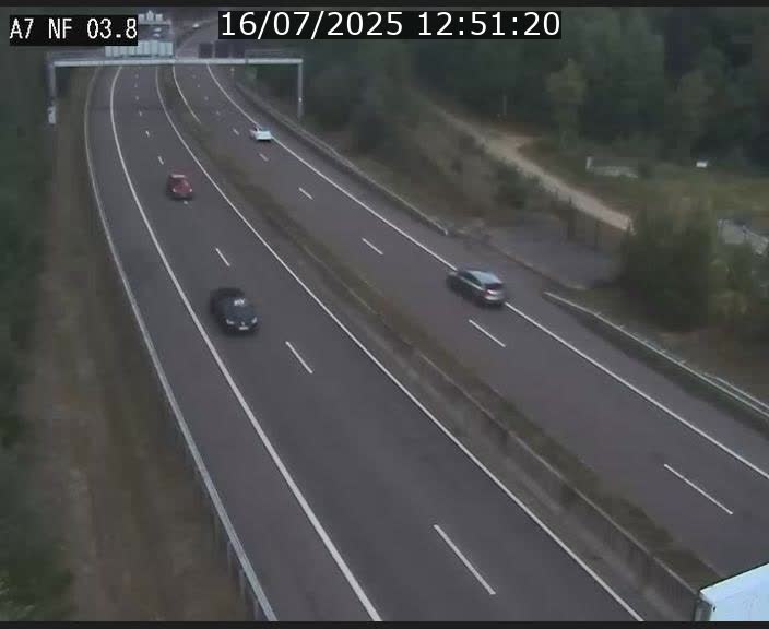 Webcam autoroute A7 au Luxembourg à la sortie du Tunnel Stafelter vers le Nord