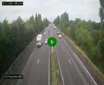 Webcam routière à la fin de la N10, en périphérique ouest d'Angouleme, proche de la jonction avec l'A10