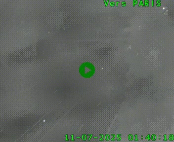 Caméra routière sur l'autoroute A20 au nord de Limoges, à la jonction avec la N520. Vue orientée vers Paris