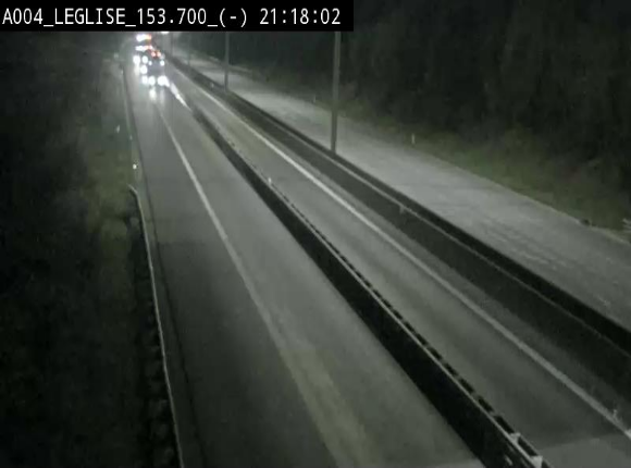 Webcam autoroute A4 (E411-E25) à Léglise, avant la jonction avec la N40. Vue orientée vers Bruxelles