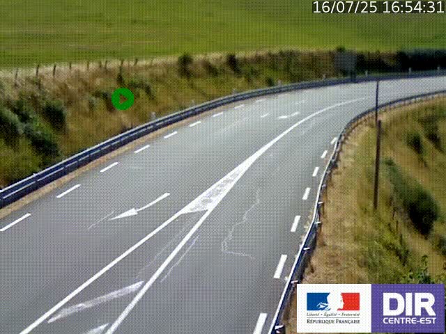 Webcam sur le col Pin Bouchain, vue orientée vers Roanne, en provenance de Lyon sur la nationale 7 (N7)