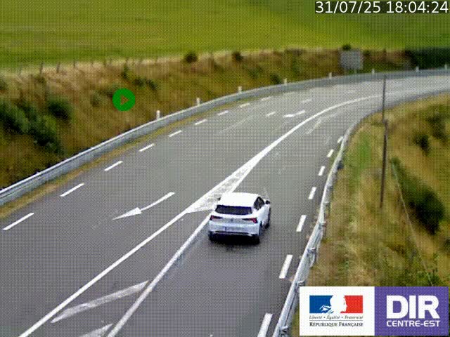 Webcam sur le col Pin Bouchain, vue orientée vers Roanne, en provenance de Lyon sur la nationale 7 (N7)