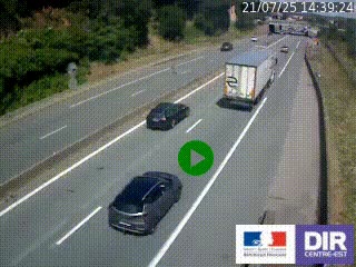 Caméra autoroutière sur l'A47 à hauteur de Givors, a proximité de Lyon. La webcam est orientée vers Lyon