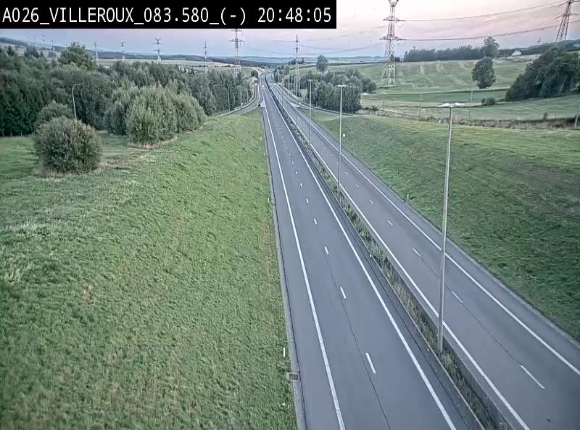 Webcam autoroute A26/E25 à hauteur de Vaux-sur-Sûre, à la jonction avec la N85 en direction de Liège - BK 83.6