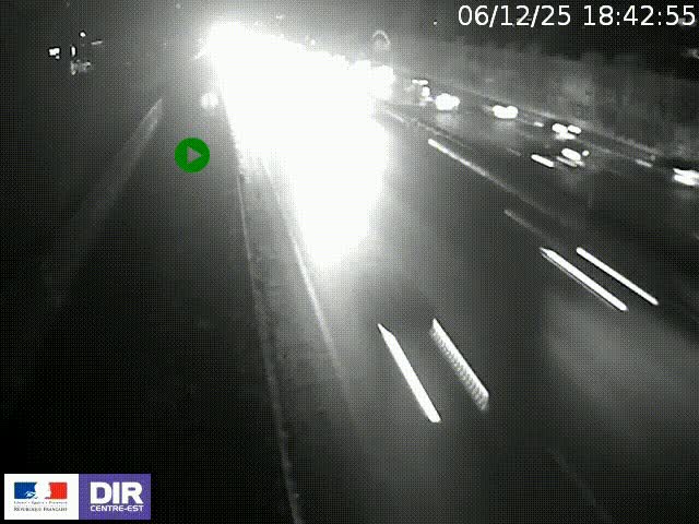 Webcam à Bron sur l'A43 à la jonction avec le boulevard périphérique de Lyon (D383). Vue orientée vers Lyon