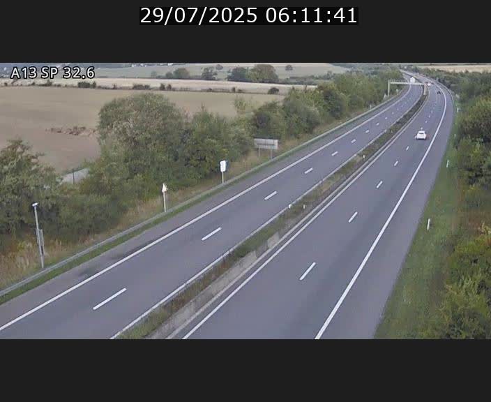 Webcam info trafic A13 à hauteur de Mondorf-les-bains. Vue orientée vers Altwies
