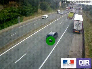 Caméra autoroutière sur l'A47 à hauteur de Givors, a proximité de Lyon. La webcam est orientée vers Lyon