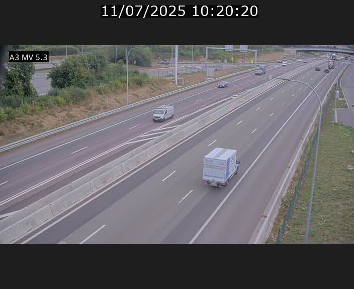Webcam à l'Aire de Berchem au Luxembourg sur l'A3. Vue orientée vers la France