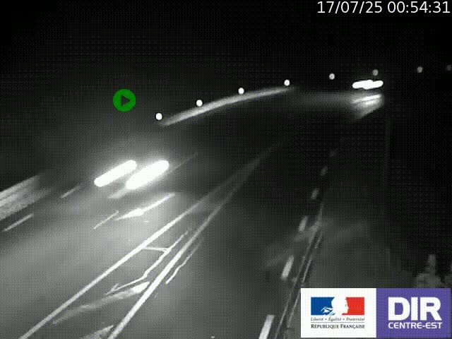 Webcam sur le col Pin Bouchain, vue orientée vers Roanne, en provenance de Lyon sur la nationale 7 (N7)