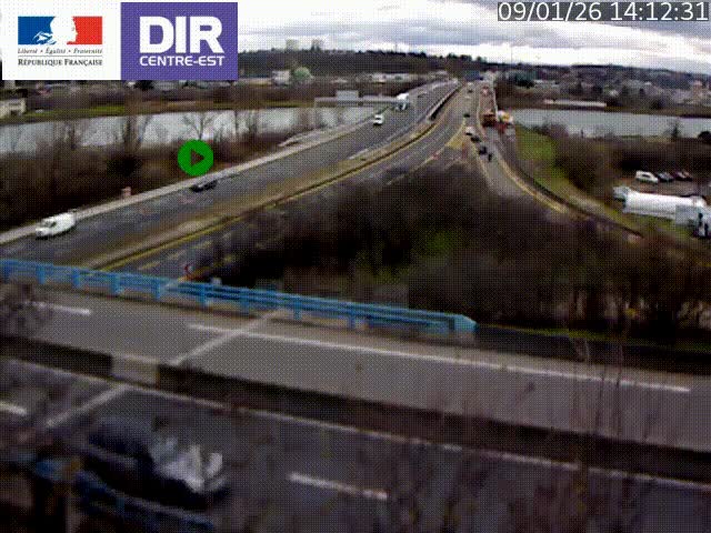 Clone of Caméra de circulation sur A7 à Lyon Perrache vers Marseille, le long du Rhône