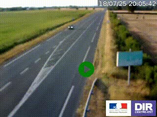 Webcam routière sur la RN7 à hauteur de Toulon-sur-Allier, entre Moulins et Vichy