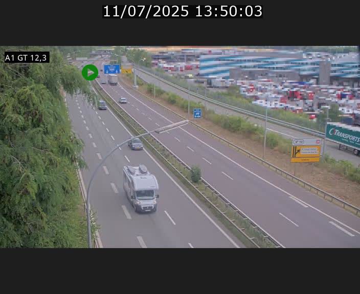 Traffic live webcam Luxembourg Senningerberg - A1 direction Allemagne - BK 12.3