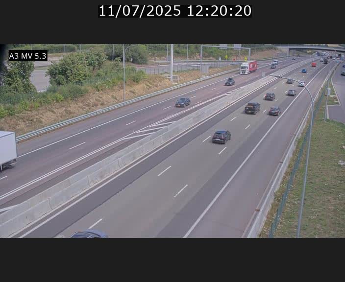 Webcam à l'Aire de Berchem au Luxembourg sur l'A3. Vue orientée vers la France