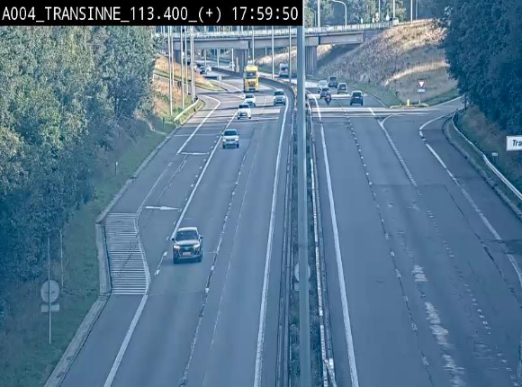 Webcam dans les Ardennes sur l'E411 à hauteur de Transinne. Vue orientée vers le sud de la Belgique