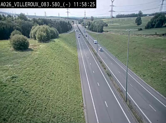 Webcam autoroute A26/E25 à hauteur de Vaux-sur-Sûre, à la jonction avec la N85 en direction de Liège - BK 83.6