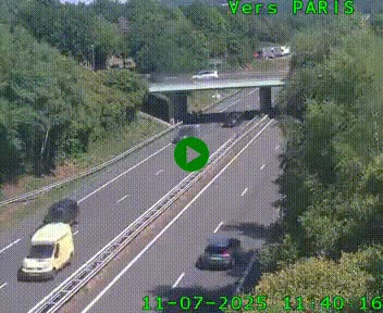 Caméra routière sur l'autoroute A20 au nord de Limoges, à la jonction avec la N520. Vue orientée vers Paris