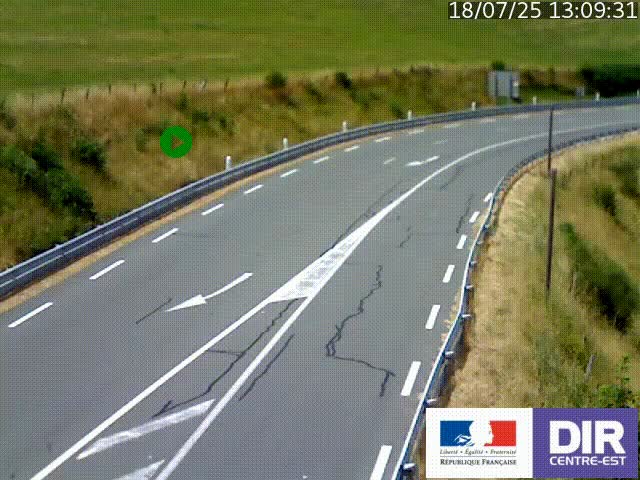 Webcam sur le col Pin Bouchain, vue orientée vers Roanne, en provenance de Lyon sur la nationale 7 (N7)