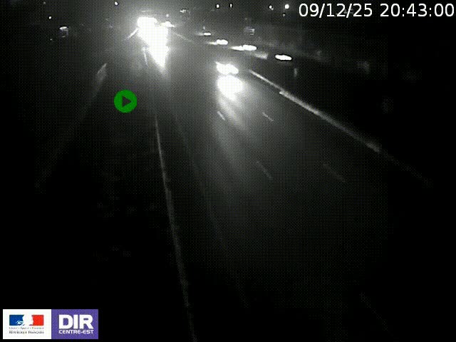 Webcam à Bron sur l'A43 à la jonction avec le boulevard périphérique de Lyon (D383). Vue orientée vers Lyon