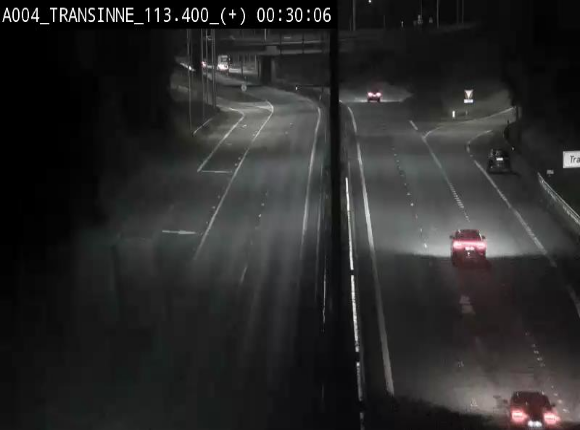 Webcam dans les Ardennes sur l'E411 à hauteur de Transinne. Vue orientée vers le sud de la Belgique