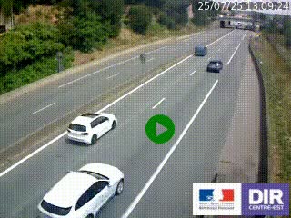 Caméra autoroutière sur l'A47 à hauteur de Givors, a proximité de Lyon. La webcam est orientée vers Lyon