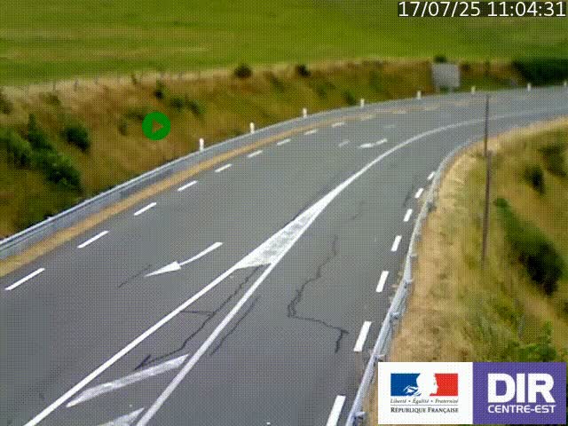 Webcam sur le col Pin Bouchain, vue orientée vers Roanne, en provenance de Lyon sur la nationale 7 (N7)