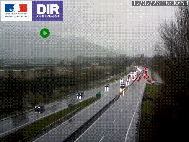 Caméra trafic à Meylan sur la Rocade-Sud de Grenoble en direction d'Aix-en-Provence