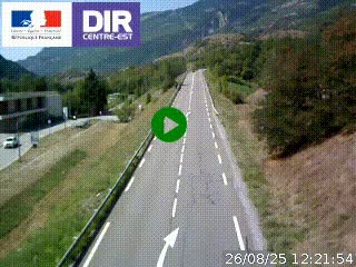 Web cam sur la N90 à Aime, en provenance de Bourg-Saint-Maurice et en direction d'Albertville