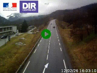 Web cam sur la N90 à Aime, en provenance de Bourg-Saint-Maurice et en direction d'Albertville