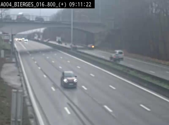 Webcam à Wavre, à hauteur de la sortie 5 Bierges. Vue orientée vers Namur