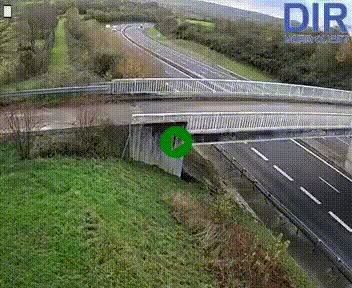 Webcam sur A84 à hauteur de Pont-Farcy, au niveau du pont autoroutier sur la Vire, au sud de Saint-Lô