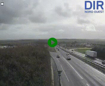 Webcam au début de l'A84 sur le périphérique Ouest de Caen (N814) à hauteur de la sortie 9, Porte de Bretagne