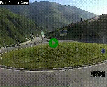 Webcam sur la N22 au niveau du poste frontière entre la France et Andorre à proximité de Pas de la Case à plus de 2000 mètres d'altitude