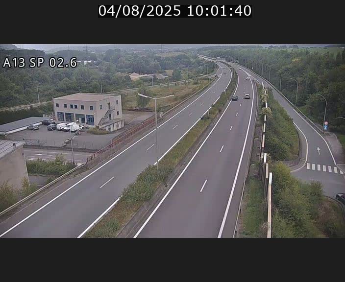 Traffic live webcam Luxembourg Sanem - A13 direction Pétange - BK 2.6