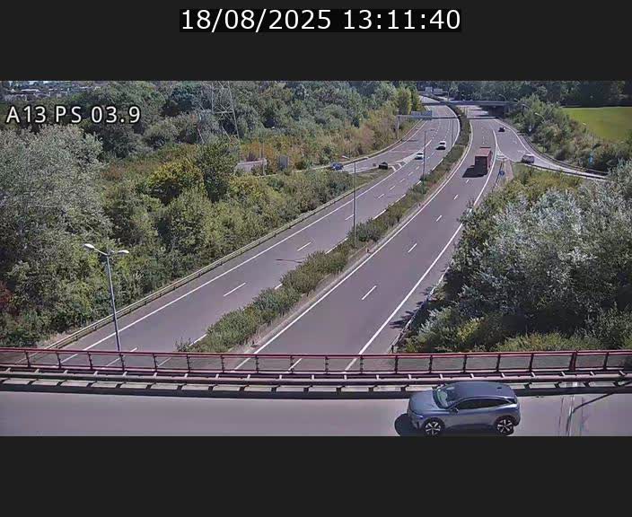 Traffic live webcam Luxembourg Differdange - A13 direction Esch-sur-Alzette - BK 3.9