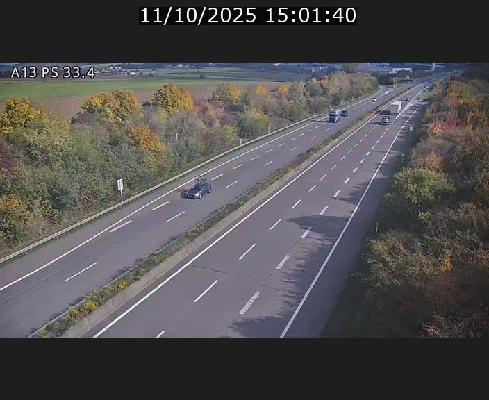 Webcam trafic sur A13 à hauteur de Mondorf-les-Bains en direction d'Altwies