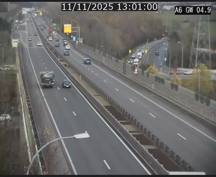 Traffic live webcam Luxembourg Croix de Cessange - A6 - BK 4.9 - direction Belgique
