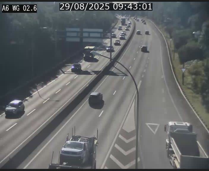Traffic live webcam Luxembourg Croix de Cessange - A6 - BK 2.6 - direction France/Allemagne