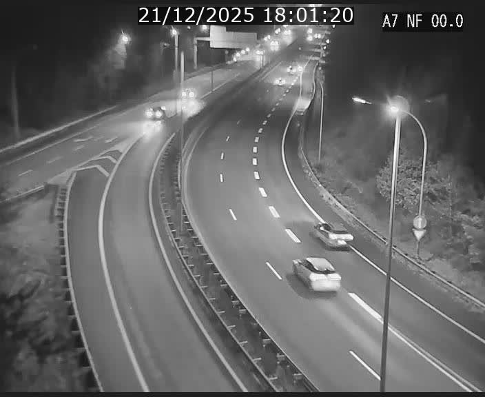 Caméra autoroute Luxembourg A7 - Echangeur A1/A7 Grünewald direction Tunnel Stafelter