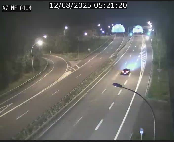 Caméra autoroute Luxembourg A7 - Echangeur Waldhaff - direction Tunnel Stafelter