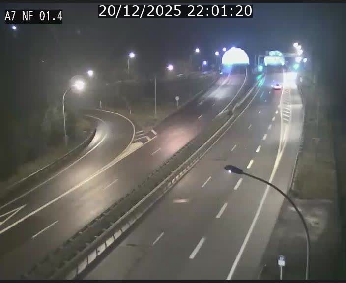 Caméra autoroute Luxembourg A7 - Echangeur Waldhaff - direction Tunnel Stafelter