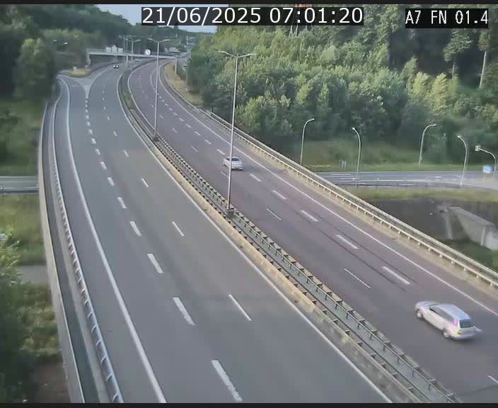Caméra autoroute Luxembourg A7 - Tunnel Stafelter - direction Echangeur Grünewald