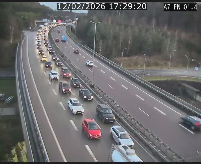Caméra autoroute Luxembourg A7 - Tunnel Stafelter - direction Echangeur Grünewald