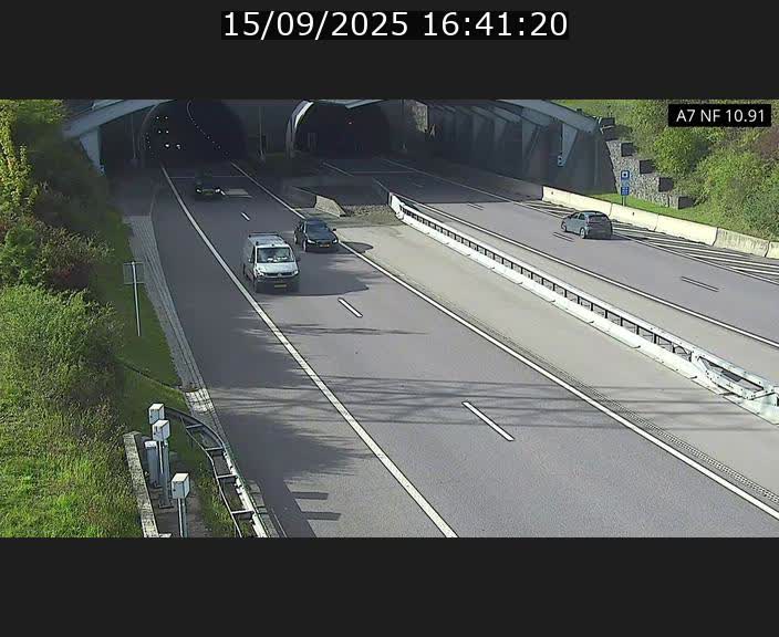 Caméra trafic Luxembourg - A7, Tunnel Gousselerbierg, entrée sud, direction Mersch