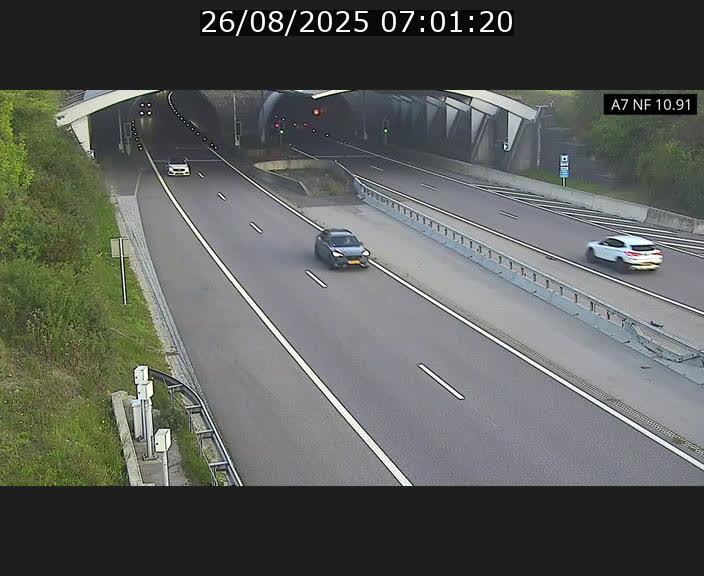 Caméra trafic Luxembourg - A7, Tunnel Gousselerbierg, entrée sud, direction Mersch