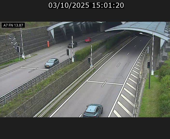 Caméra trafic Luxembourg - A7, Tunnel Gousselerbierg, entrée nord, direction Lorentzweiler