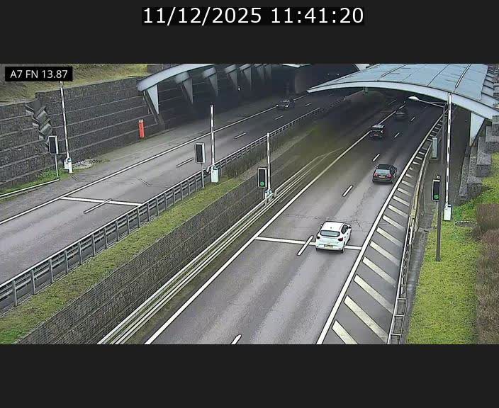 Caméra trafic Luxembourg - A7, Tunnel Gousselerbierg, entrée nord, direction Lorentzweiler