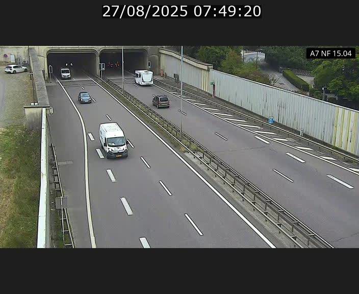 Caméra trafic Luxembourg - A7, Tunnel Mersch, entrée sud, direction Ettelbruck