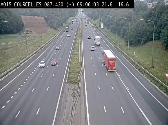 Webcam autoroute Belgique - Viesville - E42 direction Mons - BK 84.35