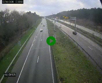 Webcam autoroute A63 en périphérie de Bordeaux au sud-est de la ville, en provenance du bassin d'Arcachon. Vue orientée vers Bordeaux